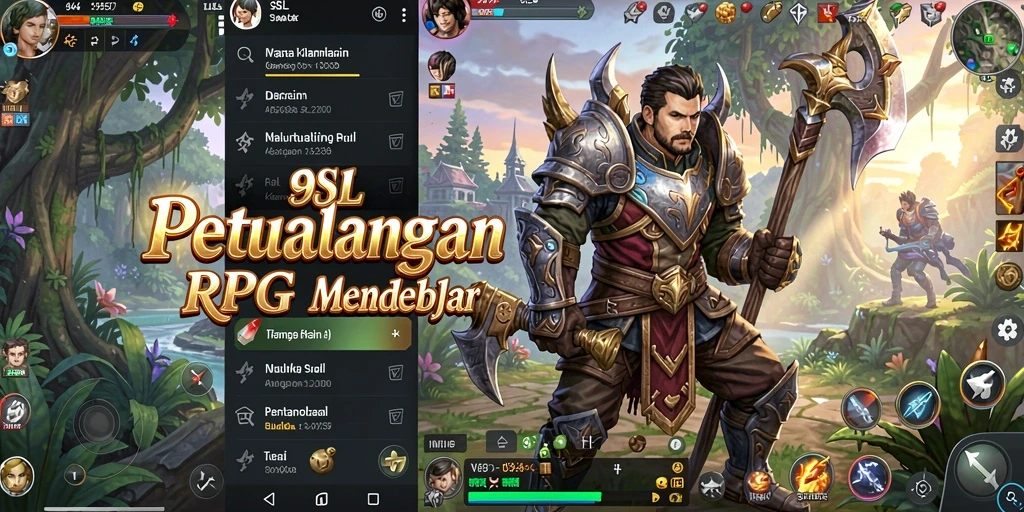 Screenshot menunjukkan aksi pertarungan epik dalam 9SL.