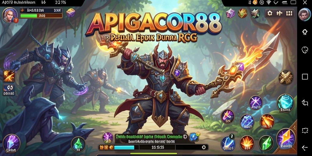 Screenshot utama APIGACOR88 menampilkan aksi penuh seru dalam gameplay RPG.