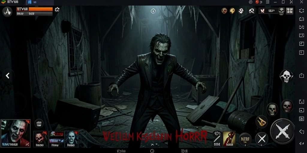 Tampilan gameplay horor yang menakutkan dan mendebarkan.