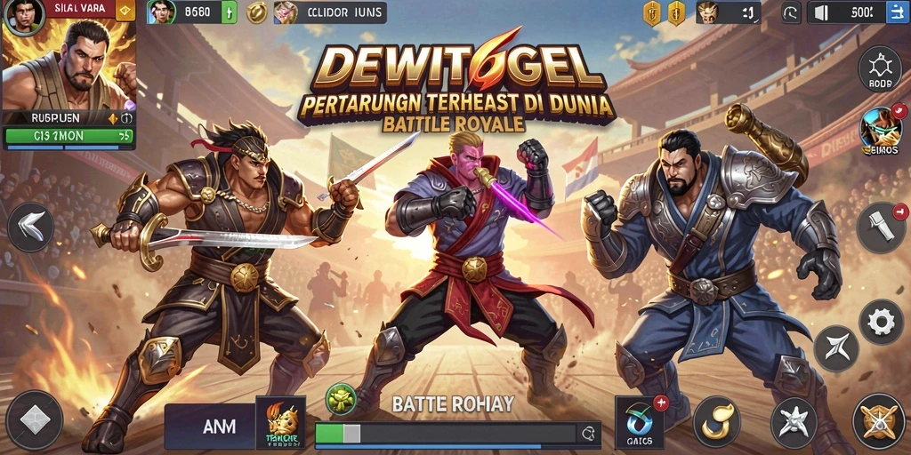Screenshot utama DEWITOGEL menampilkan aksi seru dalam gameplay Battle Royale.