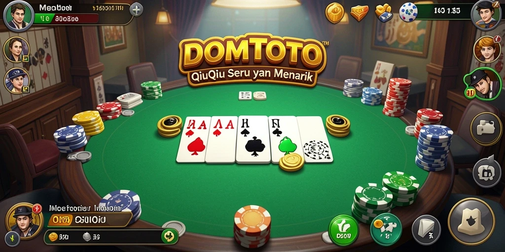 Tampilan gameplay seru dari DOMTOTO dengan berbagai kartu QiuQiu.