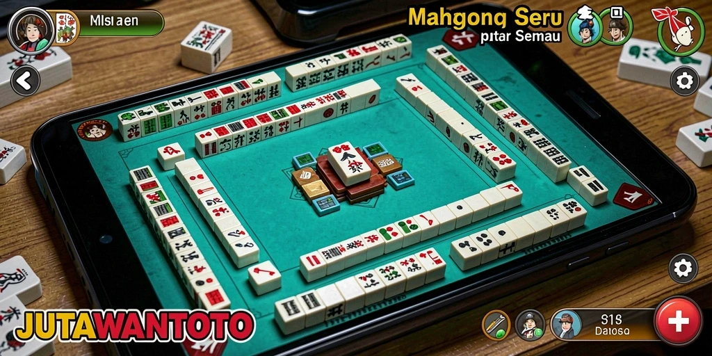 Tampilan layar utama JUTAWANTOTO menampilkan permainan Mahjong yang menantang.