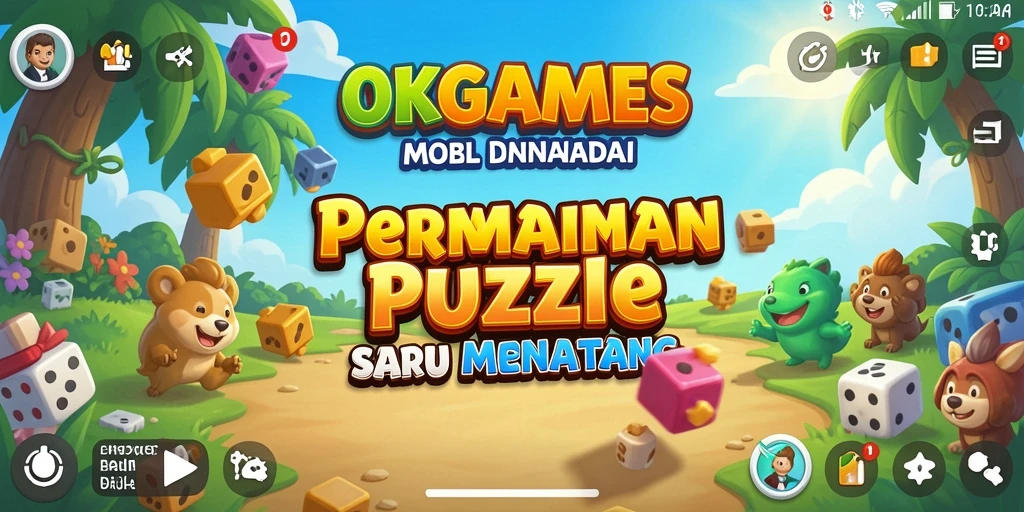 Tampilan menarik dari gameplay Puzzle di OKGAMES.