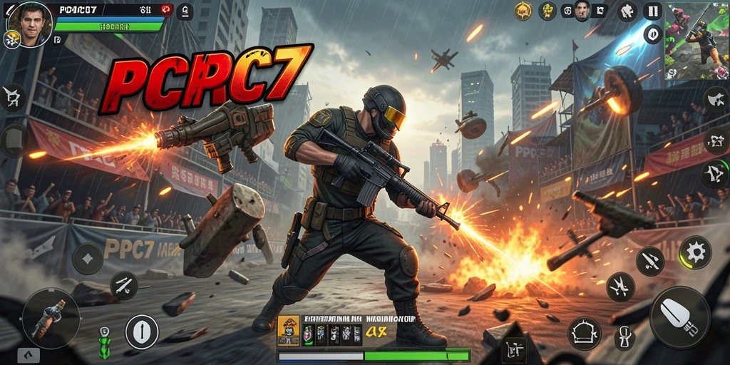 Screenshot <strong>PCPC7</strong> yang menampilkan aksi pertarungan yang mendebarkan.