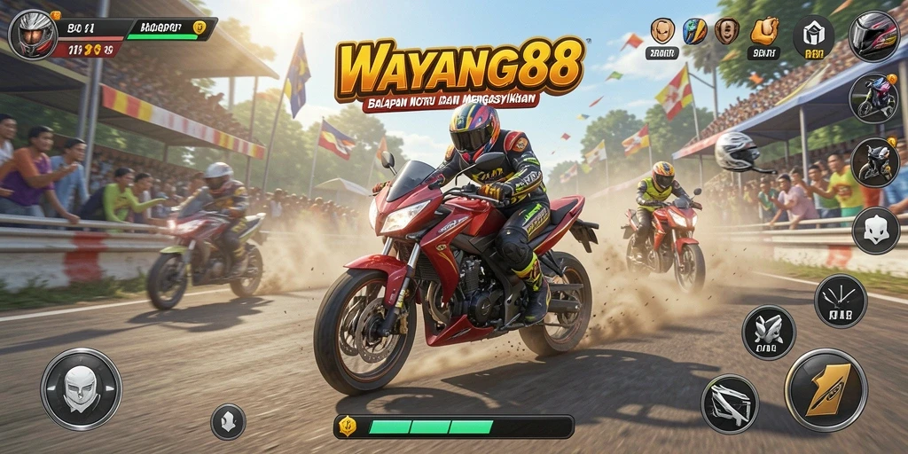 Gameplay seru balapan motor di WAYANG88 dengan grafis menakjubkan.